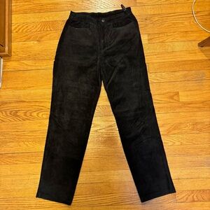 Vintage suede black straight leg pants
